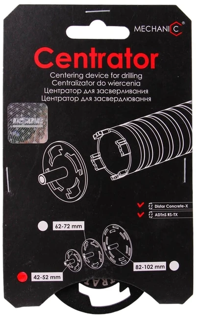 Distar Centravimo įtaisas RS-TX ir Concrete X karūnoms Mechanic Centrator, Karūnos skersmuo, mm: 152 mm