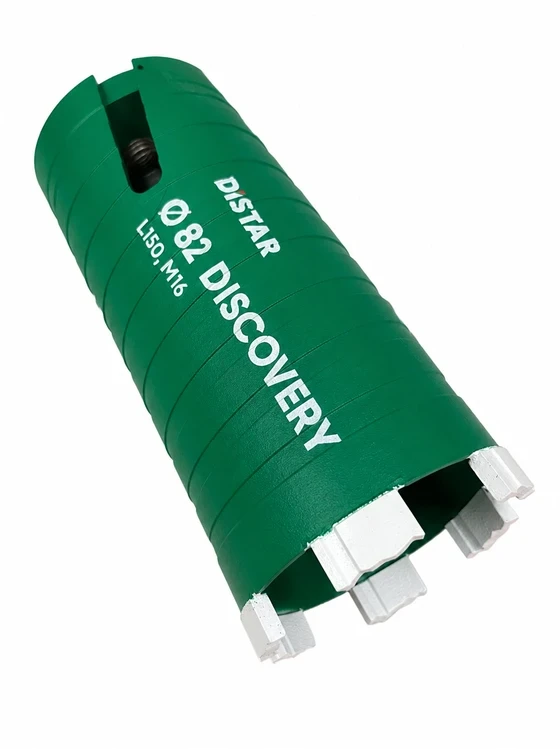 Distar Discovery M16 x 150 mm ilgio gręžimo karūnos betonui 32 - 162 mm x 150 mm, Karūnos skersmuo, mm: 52 mm