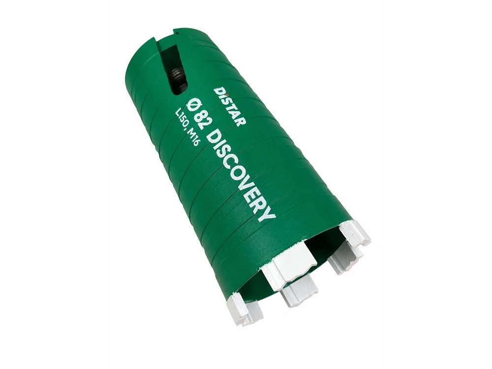 Distar Discovery M16 x 150 mm ilgio gręžimo karūnos betonui 32 - 162 mm x 150 mm, Karūnos skersmuo, mm: 82 mm