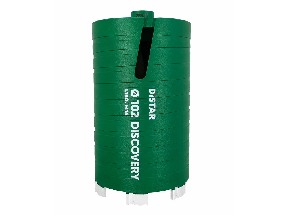 Distar Discovery M16 x 150 mm ilgio gręžimo karūnos betonui 32 - 162 mm x 150 mm, Karūnos skersmuo, mm: 102 mm