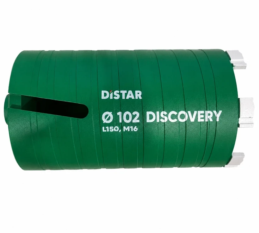 Distar Discovery M16 x 150 mm ilgio gręžimo karūnos betonui 32 - 162 mm x 150 mm, Karūnos skersmuo, mm: 102 mm