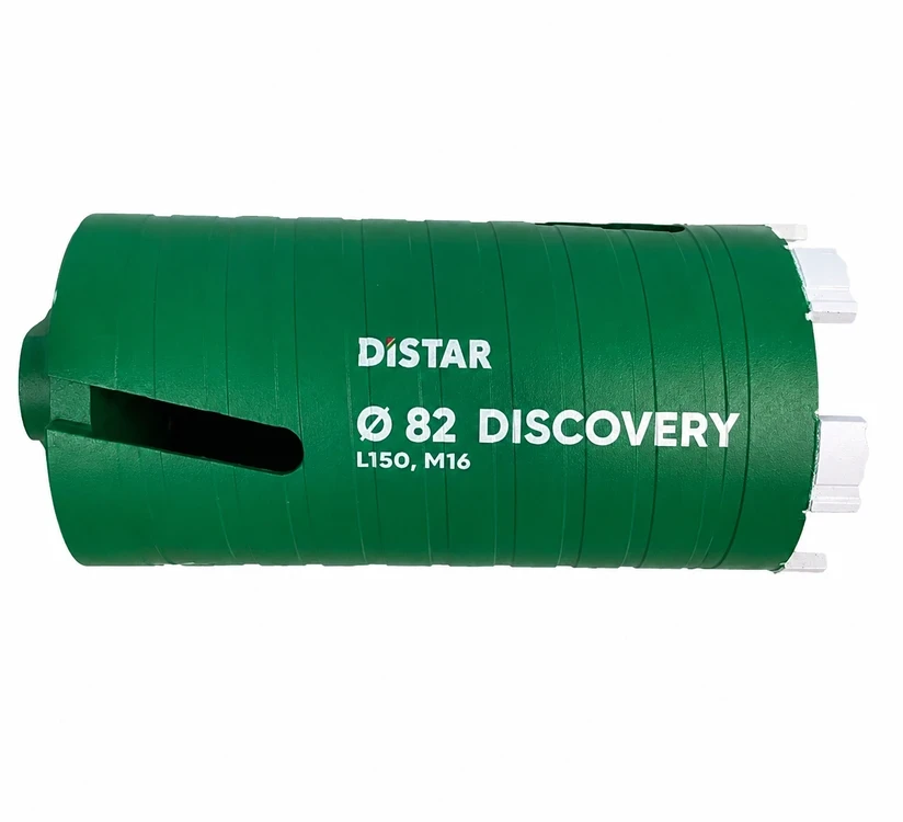 Distar Discovery M16 x 150 mm ilgio gręžimo karūnos betonui 32 - 162 mm x 150 mm, Karūnos skersmuo, mm: 52 mm