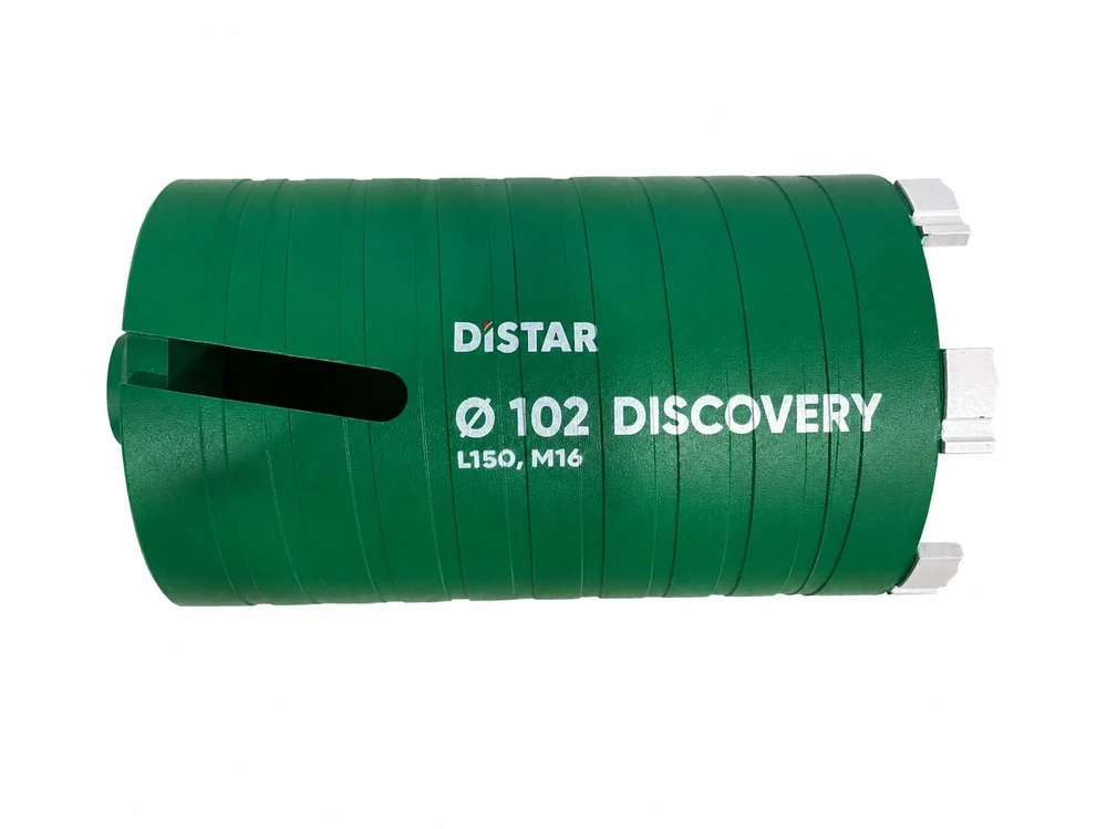 Distar Discovery M16 x 150 mm ilgio gręžimo karūnos betonui 32 - 162 mm x 150 mm, Karūnos skersmuo, mm: 52 mm
