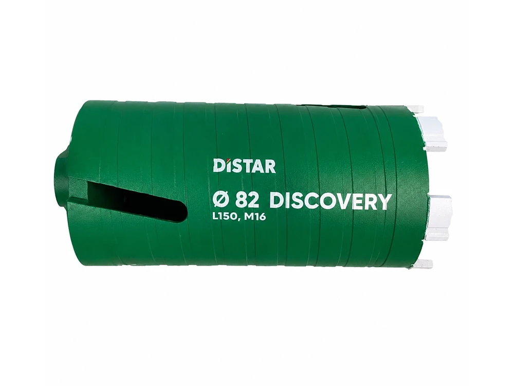 Distar Discovery M16 x 150 mm ilgio gręžimo karūnos betonui 32 - 162 mm x 150 mm, Karūnos skersmuo, mm: 82 mm