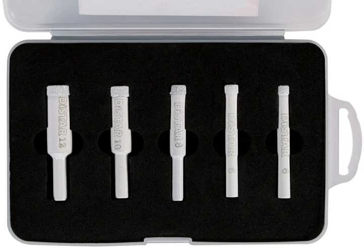 Distar DrillKIT 5vnt. 6-12mm karūnėlių komplektas dėžutėje, šlapiam plytelių gręžimui