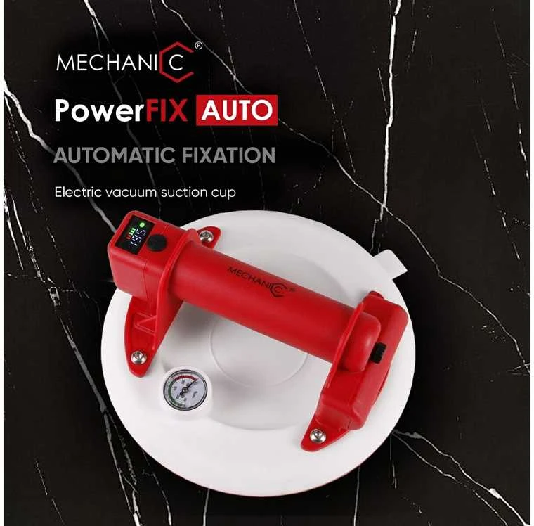 Distar PowerFIX AUTO Baltas 210mm siurbtukas su automatiniu slėgio palaikymu ir manometru plytelių kėlimui