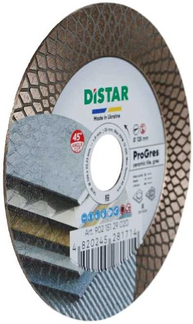 DISTAR PROGRES plytelių 45 laipsnių pjovimo ir šlifavimo diskas plytelėms 125 mm x 22.23 mm