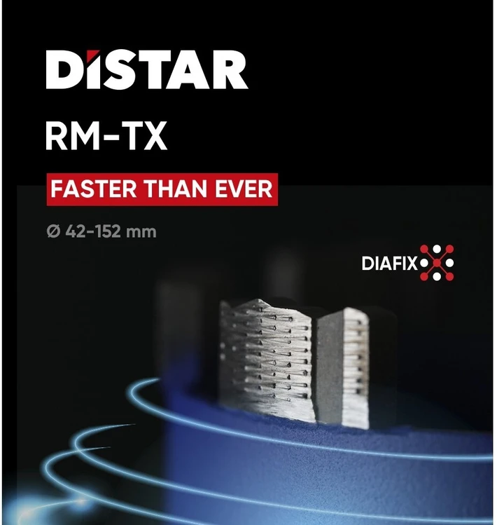 Flex Distar RM-TX 450 mm ilgio sauso gręžimo karūnos armuotam betonui 42 - 250 mm x 450mm, Karūnos skersmuo, mm: 82 mm