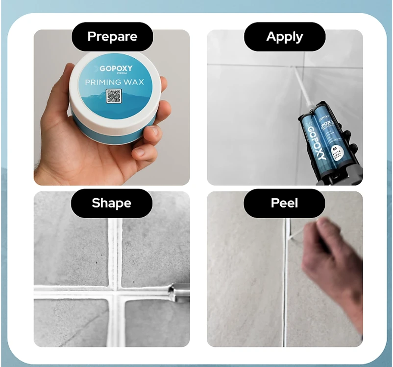 GoPoxy Tool kit rinkinys su vašku ir pistoletu, epoksidiniam plytelių glaistui