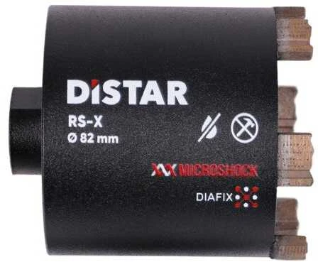 Grąžtas 82 mm Distar RS-X Drill Master deimantinė karūna rozetėms gręžti (6 dantys, angos gale)