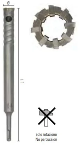 Grąžtas armatūros nugręžimui 300 mm ECEF, 10,12,14,16,20,22,32 mm skersmens, SDS+, Grąžto skersmuo SDS+: 16mm