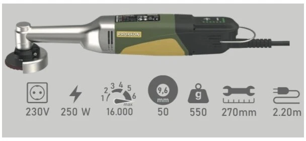 Kampinė šlifavimo mašina / graveris 250W PROXXON LHW/BL 230V Art. 29202