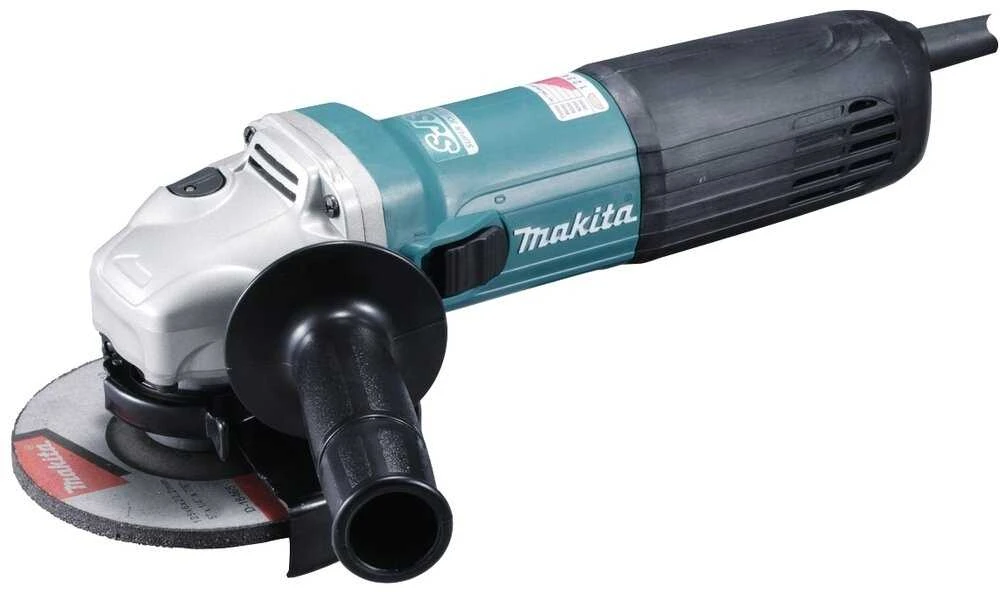 Makita GA5040CF01 Kampinis šlifuoklis, 1400 W, 125 mm, SJS², 2800-11000 min-1, antivibracinė šoninė rankena
