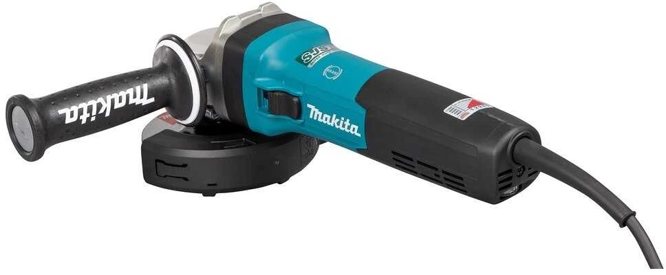 Makita GA5091X01 Kampinis šlifuoklis, 1900 W, 125 mm, SJS², AFT, Mechaninis stabdys, 2800-11500 min-1, antivibracinė šoninė rankena