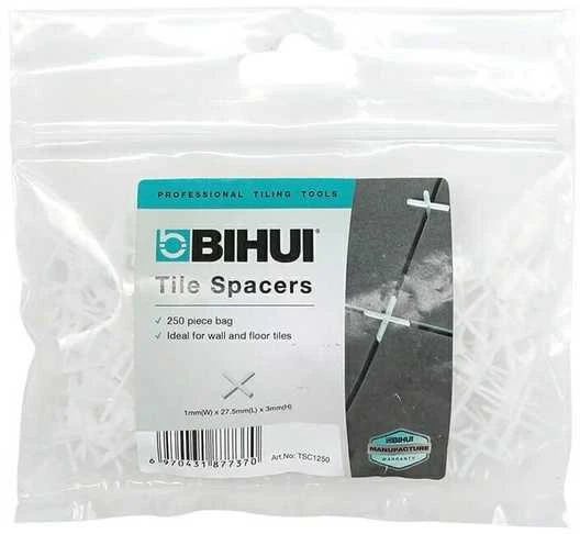 Kryžiukai plytelių tarpams 1mm, 250 vnt. Bihui