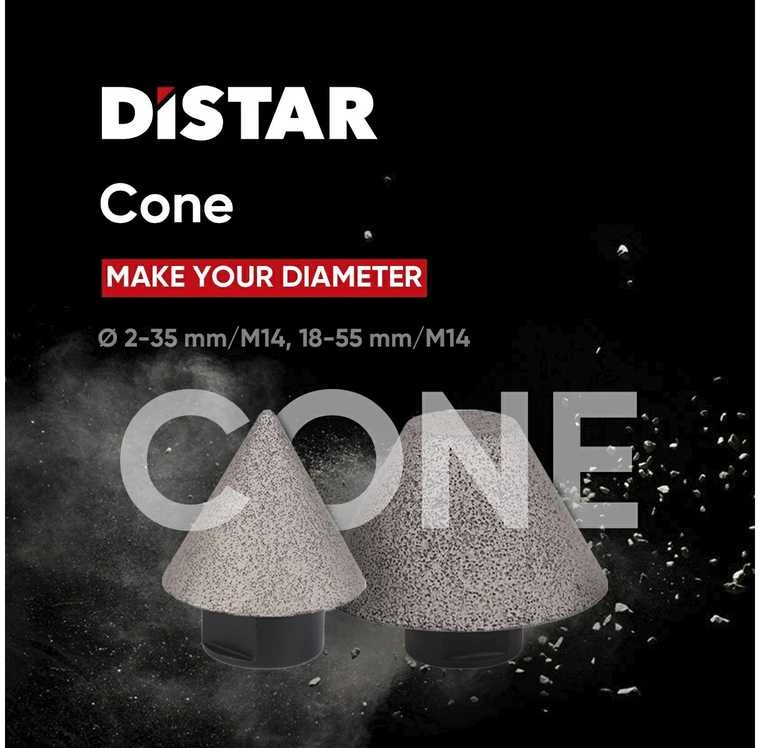 M14 Kūginė deimantinė freza Distar Cone 18-55 mm
