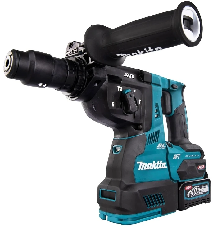 Makita HR002GM202 Perforatorius XGT, 2,9 J, 28mm; 4,1kg, bešepetėlinis variklis, greitojo keitimo griebtuvas, 2X4,0Ah, greitasis kroviklis; AFT; AWS su AWS lustu); AVT; Soft no load; XPT; MAKPAC lagaminas