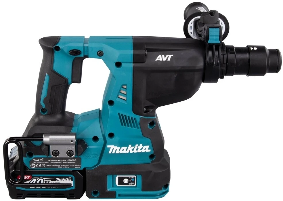 Makita HR002GM202 Perforatorius XGT, 2,9 J, 28mm; 4,1kg, bešepetėlinis variklis, greitojo keitimo griebtuvas, 2X4,0Ah, greitasis kroviklis; AFT; AWS su AWS lustu); AVT; Soft no load; XPT; MAKPAC lagaminas