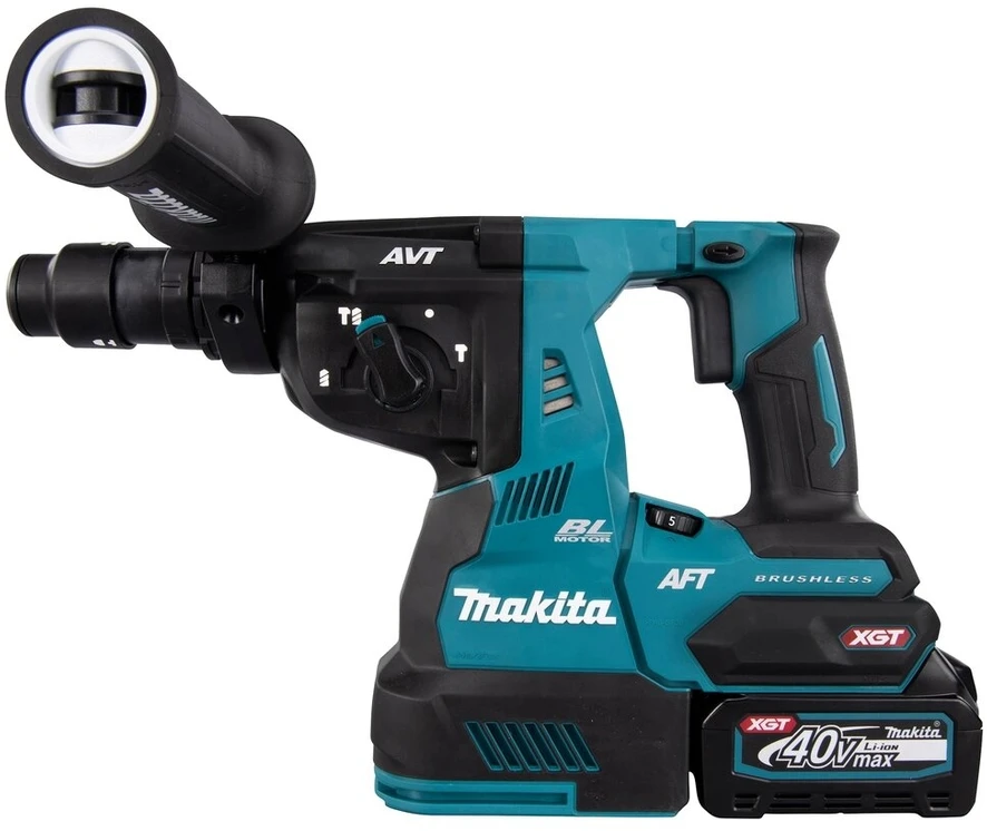 Makita HR002GM202 Perforatorius XGT, 2,9 J, 28mm; 4,1kg, bešepetėlinis variklis, greitojo keitimo griebtuvas, 2X4,0Ah, greitasis kroviklis; AFT; AWS su AWS lustu); AVT; Soft no load; XPT; MAKPAC lagaminas