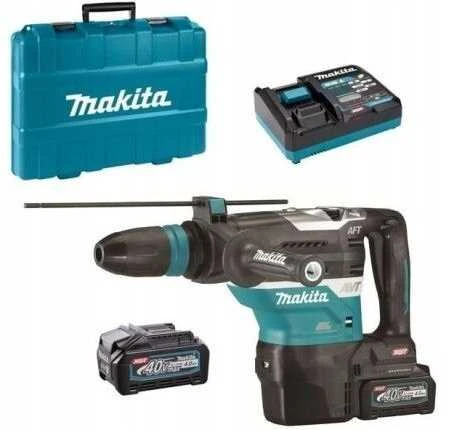 Makita HR005GM202 Perforatorius XGT, SDS-MAX, 8 J, 40mm; 7,4kg, bešepetėlinis variklis, AVT, AFT, AWS (su AWS lustu); XPT; 2X4,0Ah, greitasis kroviklis