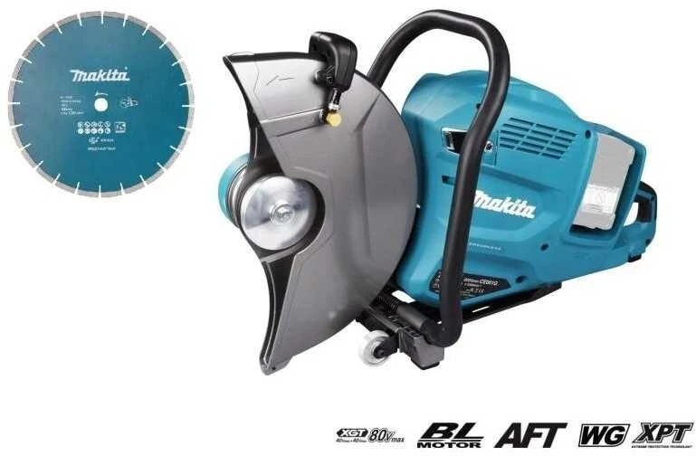 Makita CE001GZ01 Akumuliatorinis pjūklas XGT, 40V MAX x2 (80V MAX), diskas 355mm, max 127mm BL-M, 14.1kg, Be akumuliatorių ir kroviklio! Komplektaciniai diskai E-12996