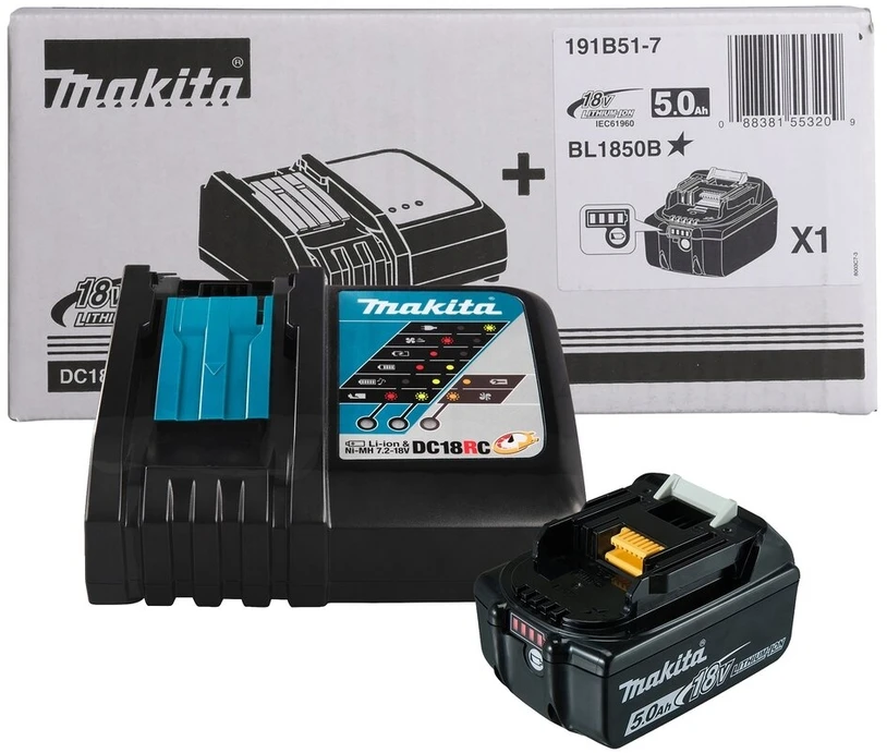 Makita akumuliatoriaus ir kroviklio rinkinys 191B51-7 18V, 1XBL1850B, DC18RC