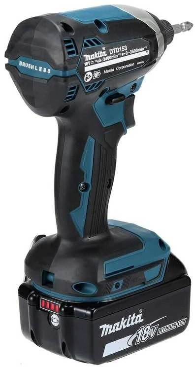 Makita DTD153Z Akumuliatorinis smūginis suktuvas, 18 V,Li-ion 170 Nm, LED, BL-motor, Be akumuliatorių ir kroviklio!