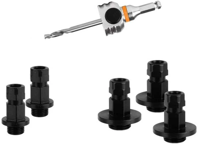 Mandrex One-Click Starter komplektas, 8.5 mm HEX, ilgas centr. grąžtas HSS+, 5 x jungtys 14-210mm karūnėlėms