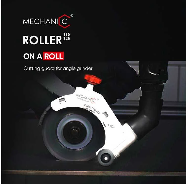 Distar Mechanic Roller 115-125 kampinio šlifuoklio apsauga / pjovimo priedas ant ratukų tiksliam plytelių pjovimui