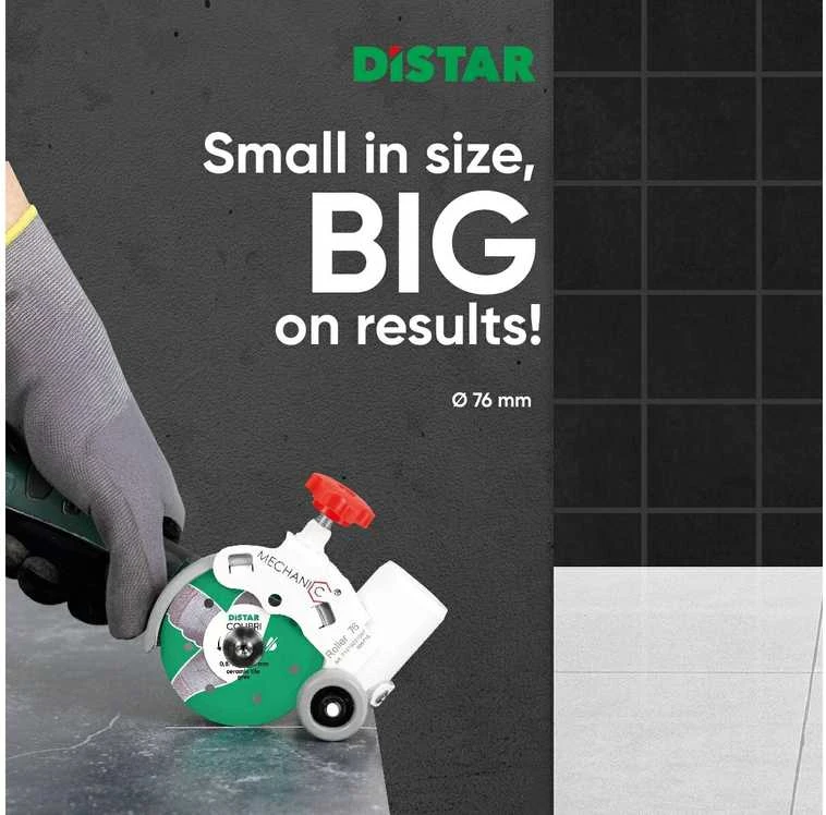 Distar Mechanic Roller 76 kampinio šlifuoklio apsauga / pjovimo priedas ant ratukų tiksliam plytelių pjovimui
