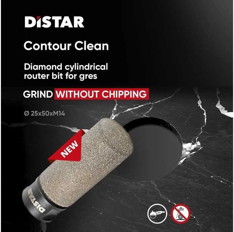 Pirštinė freza Distar Contour CLEAN 25mm, Frezos skersmuo mm: 25mm, Jungties skersmuo: M14