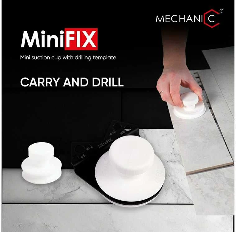 Plytelių siurbtukai su gręžimo šablonu MiniFix, Mechanic