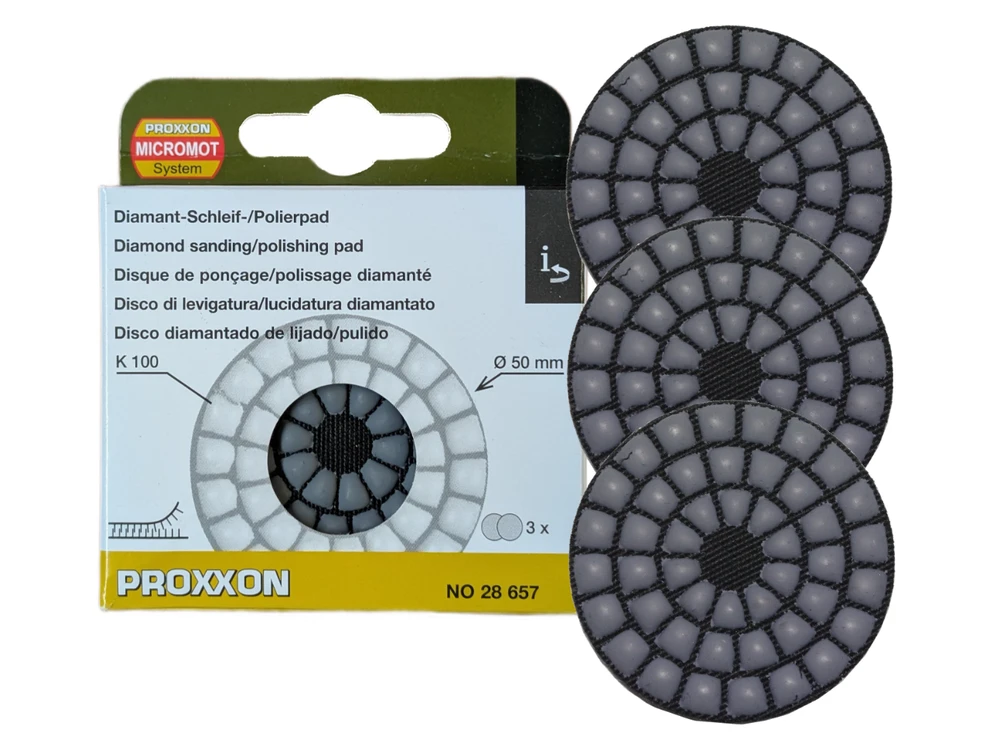 Deimantinis šlifavimo diskas PROXXON P100, 3vnt