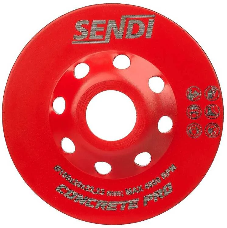Sendi Concrete PRO Ø100 x 22,23 mm betono šlifavimo diskas, TRIPPLE GS šlifuokliui