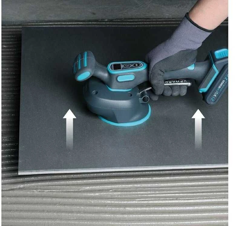 Vibro padas / pritraukėjas plytelėms akumuliatorinis 21V su 2 akumuliatoriais BIHUI