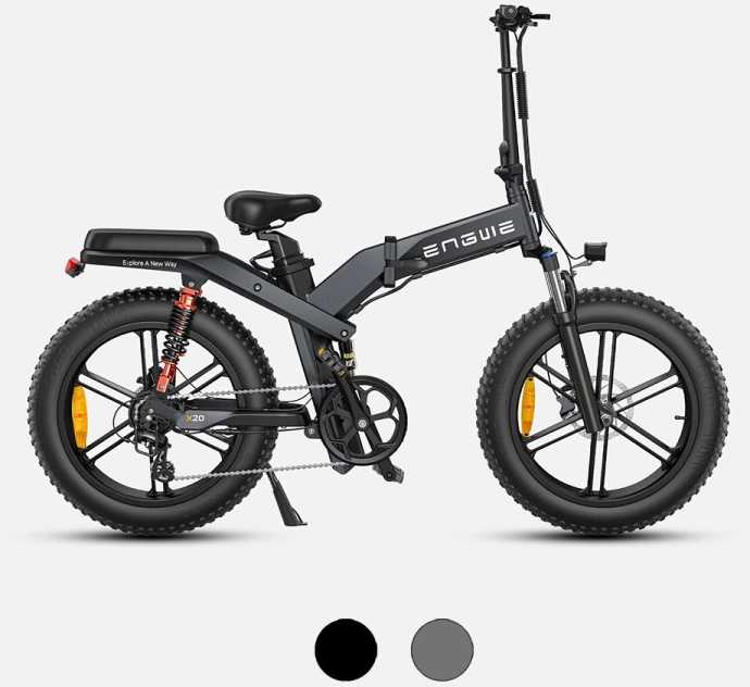 Dviratis 20" elektrinis Engwe X20 dviguba baterija juodas