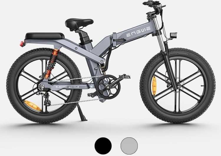 Dviratis 26" elektrinis Engwe X26 dviguba baterija pilkas