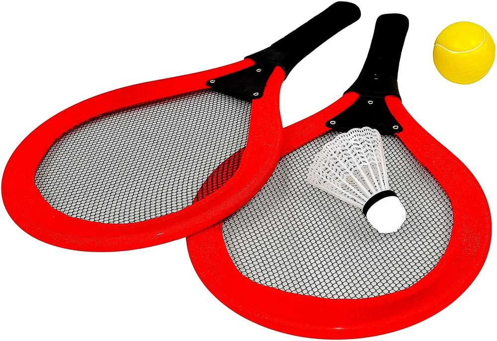 2 RAKEČIŲ RINKINYS, VEŽĖLIS, TENISO IR BADMINTONO ENERO ŽAISLAI