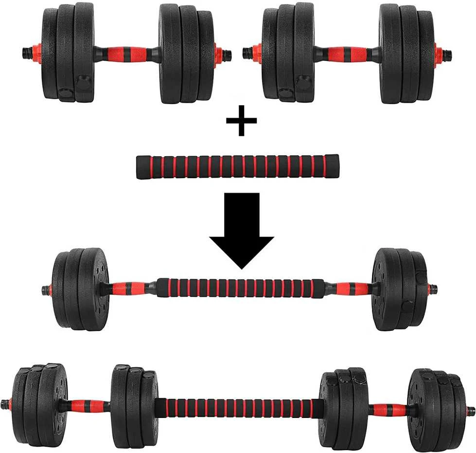 2in1 štangos hanteliai Maximus pratimams 2x 10kg