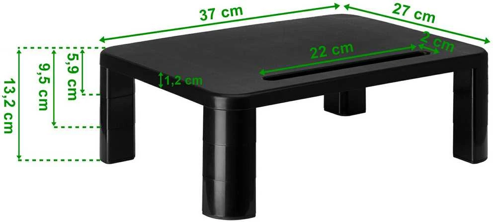 3 pakopų nešiojamojo kompiuterio monitoriaus stovas, juodas