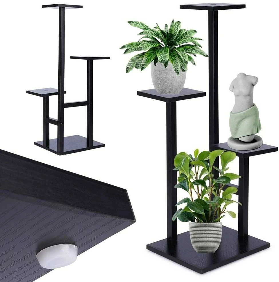 4 pakopų metalinis gėlių stovas, 84 cm