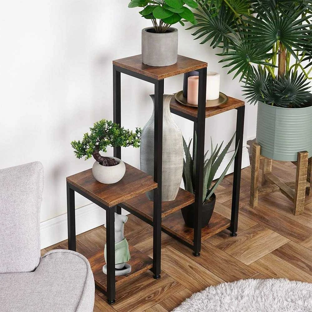 6 pakopų metalinis gėlių stovas, 80 cm