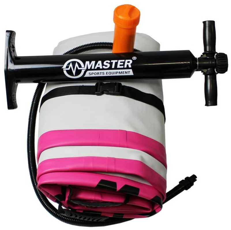 Airtrack gimnastikos kilimėlis MASTER 300 x 100 x 10 cm rožinė-pilka