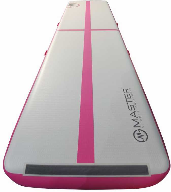 Airtrack gimnastikos kilimėlis MASTER 400 x 100 x 20 cm rožinė-pilka