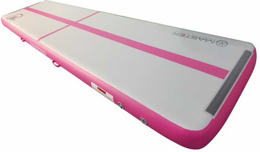 Airtrack gimnastikos kilimėlis MASTER 400 x 100 x 20 cm rožinė-pilka