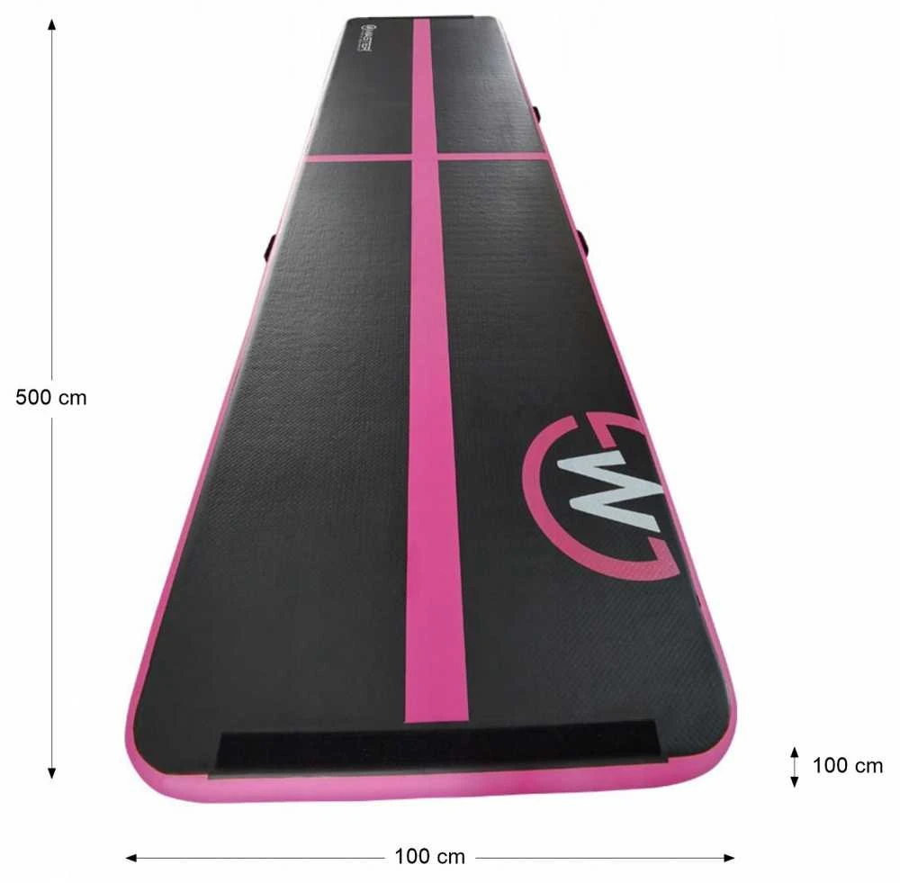 AirTrack pripučiamas gimnastikos kilimėlis MASTER 500 x 100 x 10 cm juodai rožinis