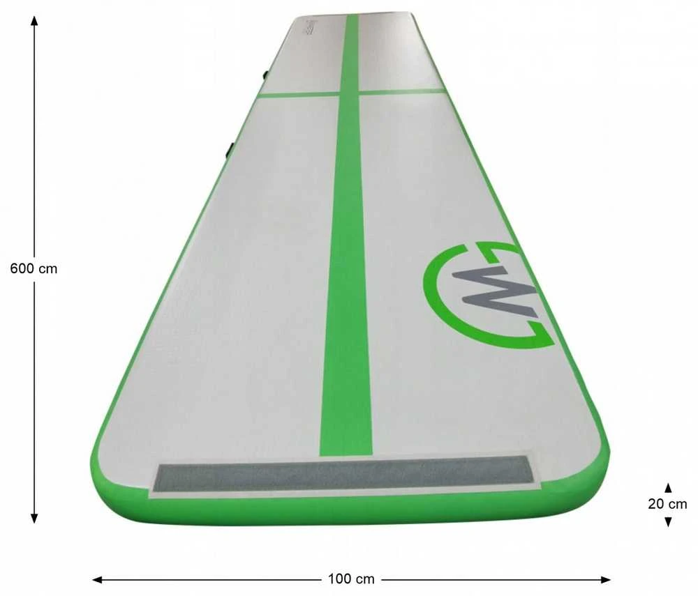 AirTrack pripučiamas gimnastikos kilimėlis MASTER 600 x 100 x 20 cm pilkai žalias