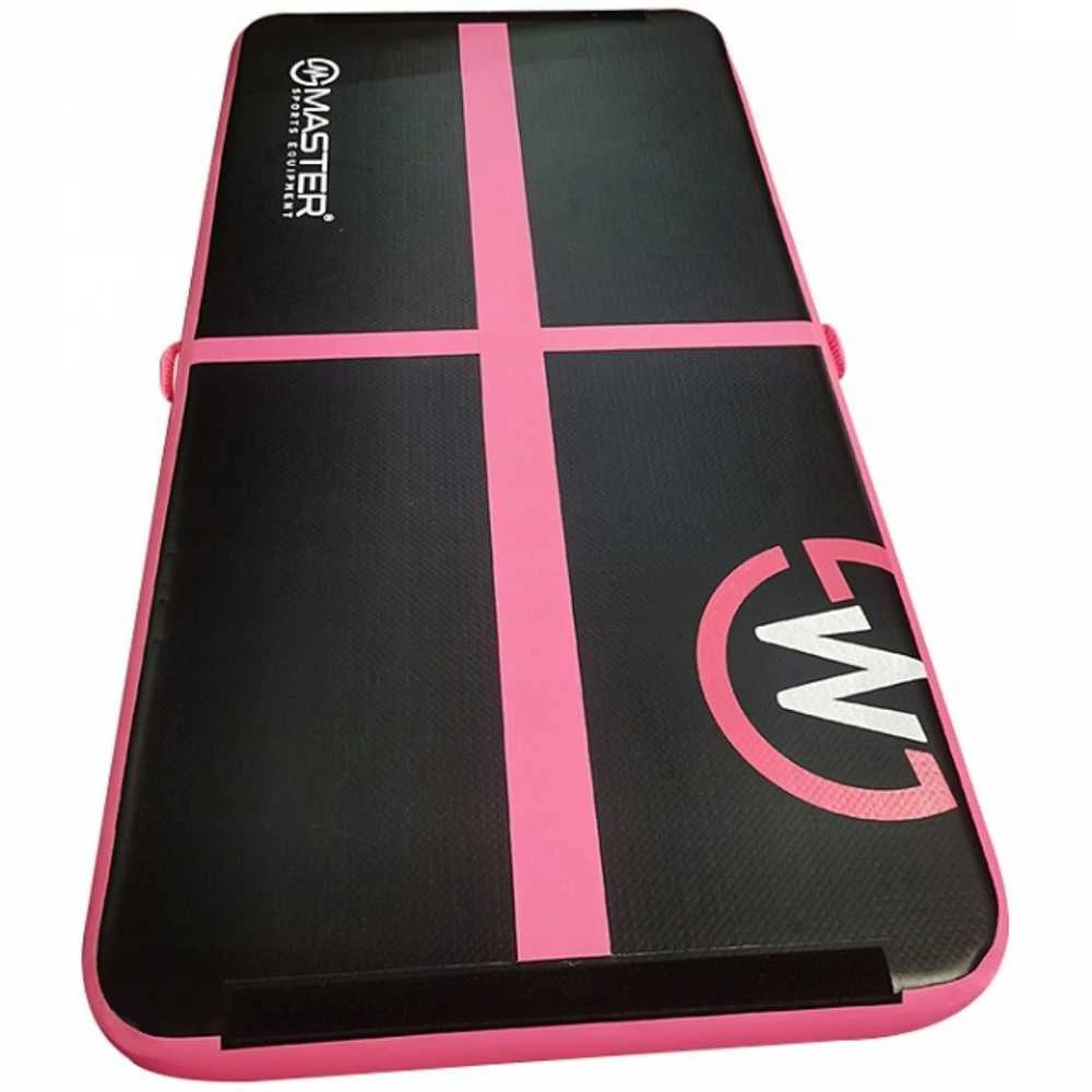 AirTrack pripučiamas gimnastikos kilimėlis MASTER 200 x 100 x 10 cm juodai rožinis