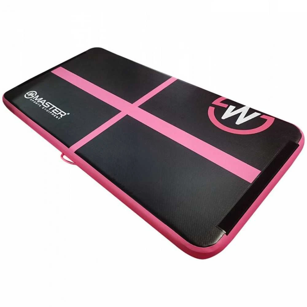 AirTrack pripučiamas gimnastikos kilimėlis MASTER 200 x 100 x 10 cm juodai rožinis