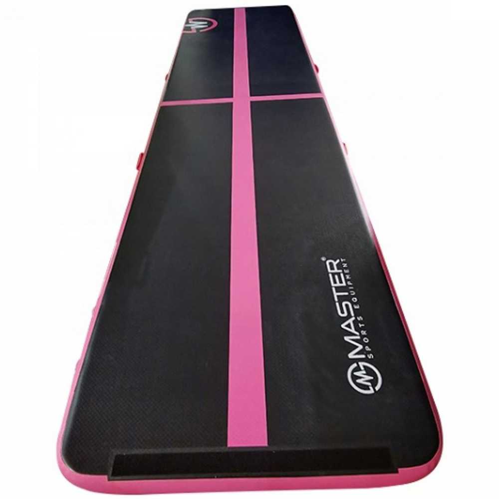 AirTrack pripučiamas gimnastikos kilimėlis MASTER 400 x 100 x 10 cm juodai rožinis